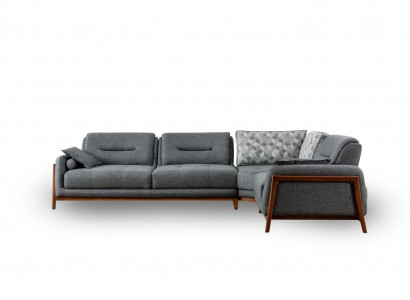 Designer Ecksofa L-form Luxus Polster Textil Wohnlandschaft Möbel im Wohnzimmer